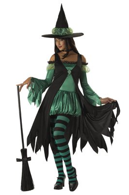 California Costumes Emerald Witch Teen Costume, Black/Green,3-5