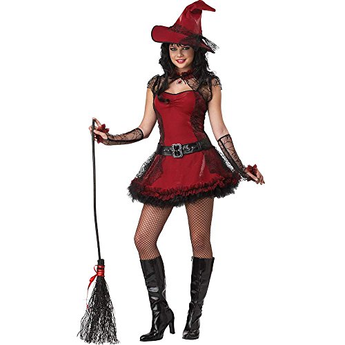 California Costumes Mischievous Witch Teen Dress, Red/Black, 7-9 Costume