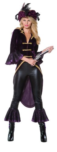 Smiffy’s Women’s Captain Amethyst Costume, Black/Purple/Gold, Small