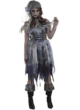 Bristol Novelty Grey Zombie Pirate Lady Adult Costumes – Women’s – One Size