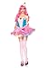 Leg Avenue 4 Piece Sugar And Spice Cupcake Dress With Arm Puffs And Frosting Headband, Blue/Pink, Small/Medium