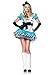Leg Avenue Women' S 2 Piece Charming Alice Apron Dress With Bow Accent And Headband, Blue, X-Small