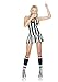 Leg Avenue Women's 3 Piece Referee Costume Includes Whistle And Halter Dress, Black/White, Medium/Large