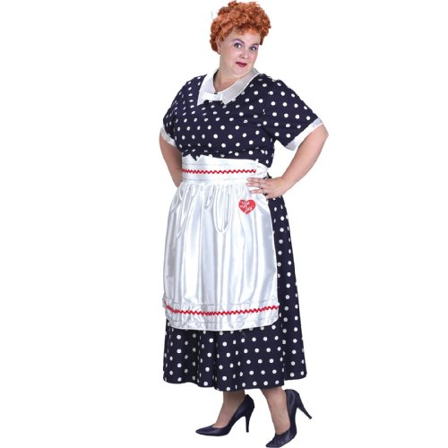 Adult I Love Lucy Polka Dot Dress Costume, Ladies Plus (Dress Sizes 18-22)