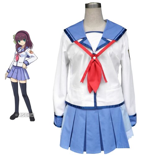 Angel Beats – Yuri Nakamura Uniform Cosplay Costume Version 02, Female-Medium