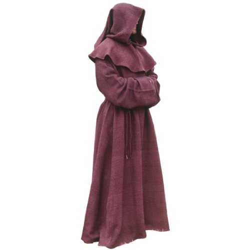 Brown Monk Robe and Hood Costume. Wizard Robe, Priest Robe, Mage Robe,One size