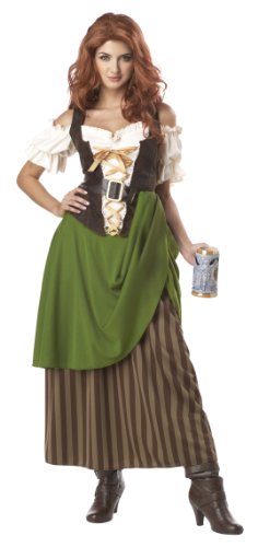 California Costumes Tavern Maiden Adult Costume, Olive/Brown, X-Large