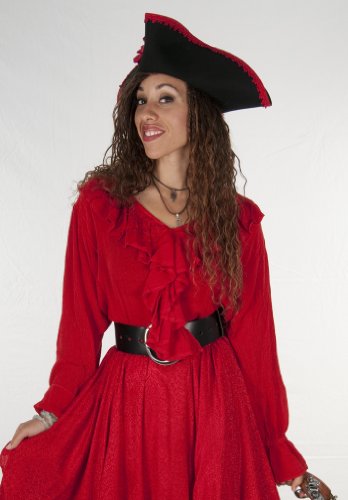 Dress-Like-A-Pirate-Brand-Light-and-Flowy-Poet-Blouse-XXL-Red-0-0