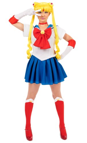 InCogneato Sailor Moon Adult Costume Red/Blue Medium