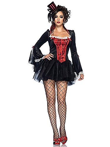 Leg Avenue Women’s Transylvania Temptress Tutu Dress, Black/Red, Medium/Large