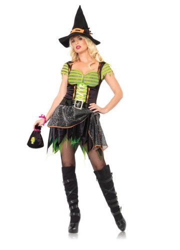 3-Pc-Spider-Web-Witch-BlackOrangeNeon-GreenSmallMedium-0