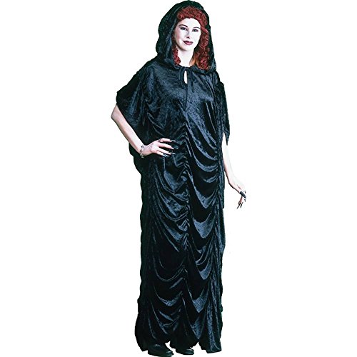 Black Velvet Hooded Robe